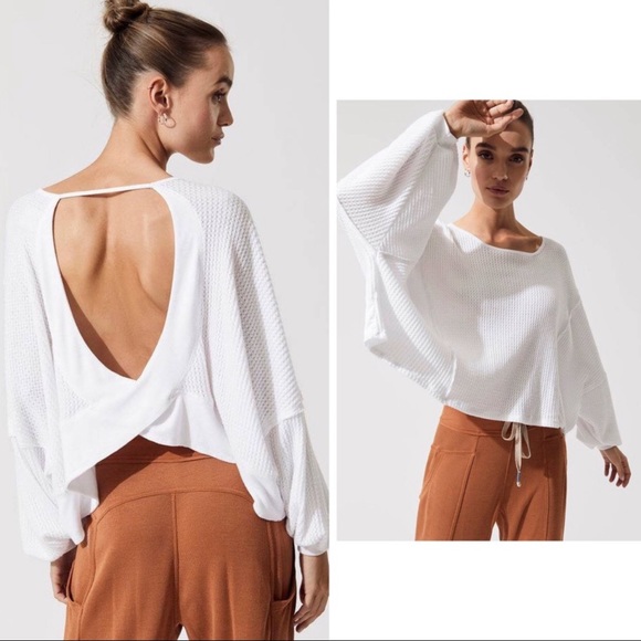 Free People Tops - F.P  WE THE  FREE WHITE LOVE ME THERMALS